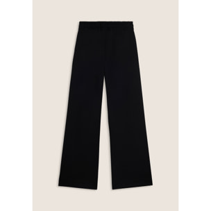 Jogger neri regular fit in french terry con gamba ampia