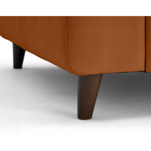 Brooke - fauteuil en velours pieds en bois - Rouille