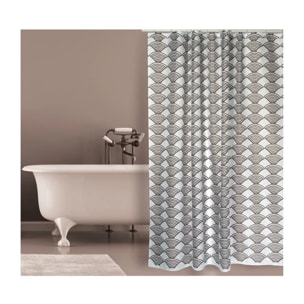 Rideau de douche Polyester BENTO 180x200cm QUALITE PREMIUM Marron - Anneaux inclus MSV