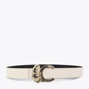 Cintura reversibile con fibbia con logo animale