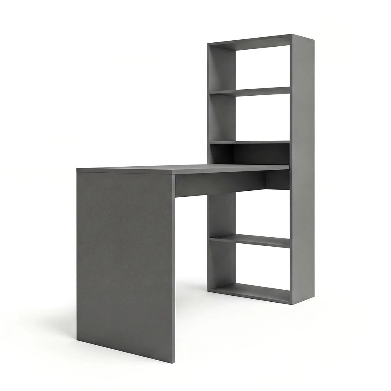 Mesa de escritorio con estantería en gris grafito 120x50 cm Cosmic Gris Grafito