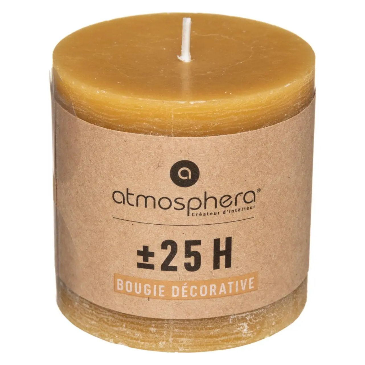 Bougie rustique jaune 220g