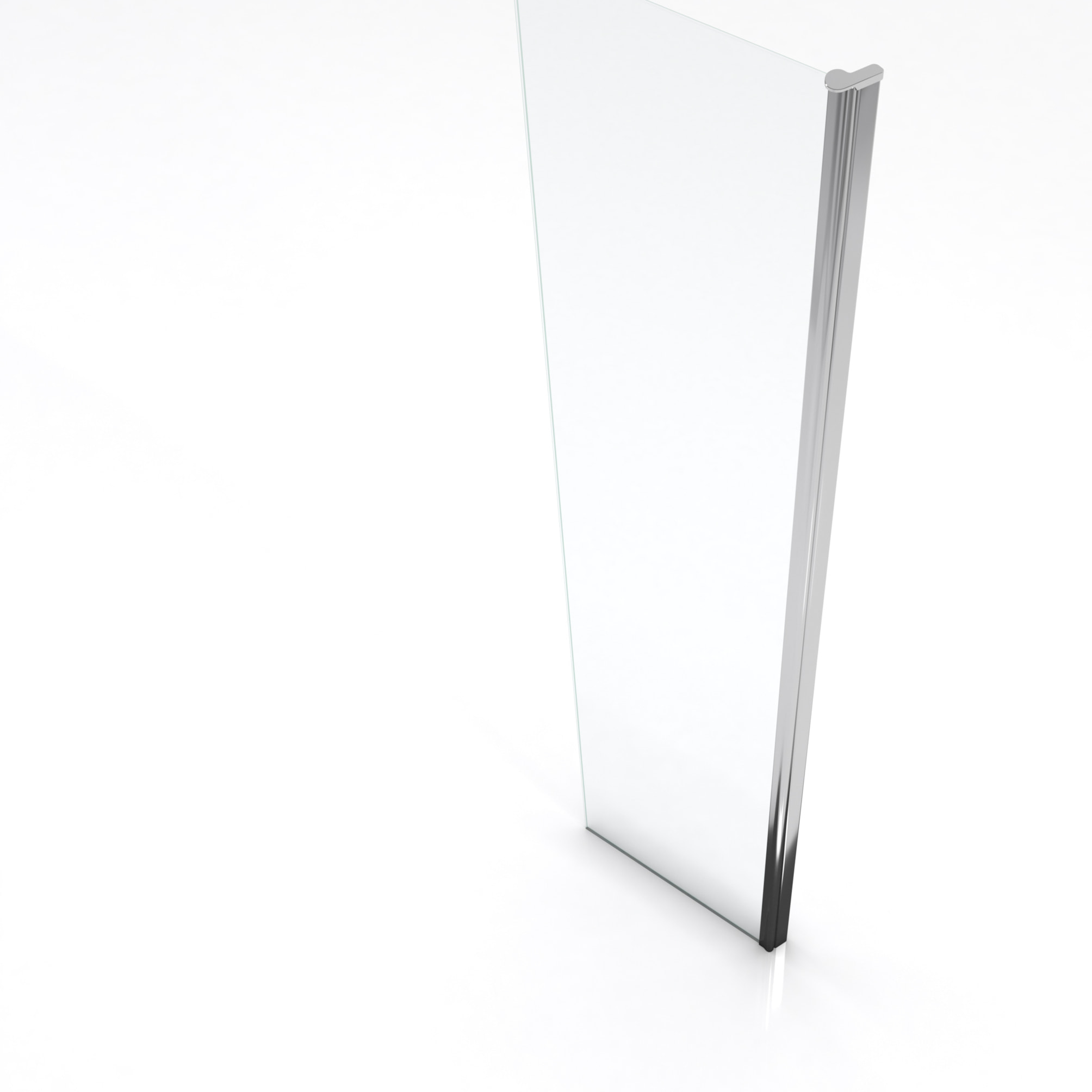 Volet pivotant pour paroi de douche fixe - 40x200cm - Verre transparent 6mm - Profile Chromé
