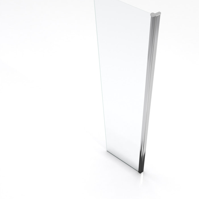 Volet pivotant pour paroi de douche fixe - 40x200cm - Verre transparent 6mm - Profile Chromé