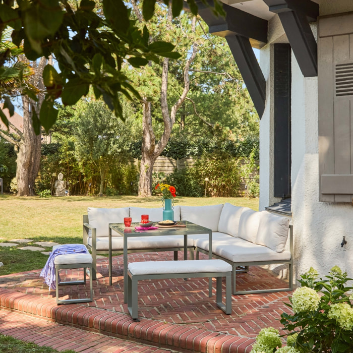 Salon, table de jardin aluminium 9 places CONVIVIO