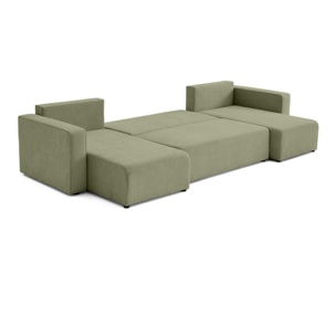 Topaze - canapé panoramique - 7 places - convertible avec coffre - en tissu - Vert