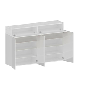 Scarpiera Dcandrev, Porta scarpe salvaspazio a 6 ante, Armadio multifunzione da ingresso, 154x38h100 cm, Bianco effetto larice