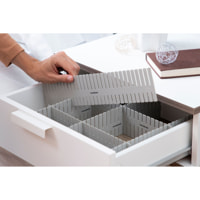 Organizzatore di cassetti x16 - Grigio - 37x7x0,2 cm