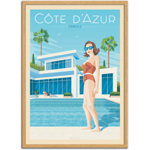 Affiche - Cote d'Azur Piscine - Olahoop Travel Posters