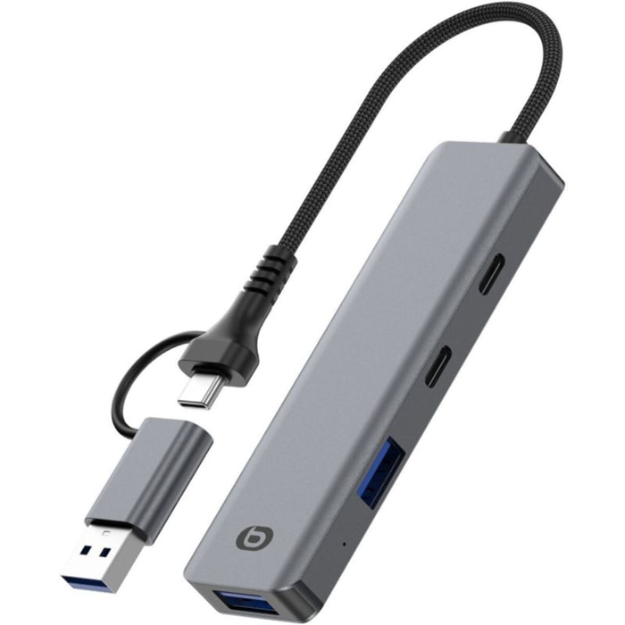 Hub ESSENTIELB 4 en 1 x2 USB-A + x2 USB-C