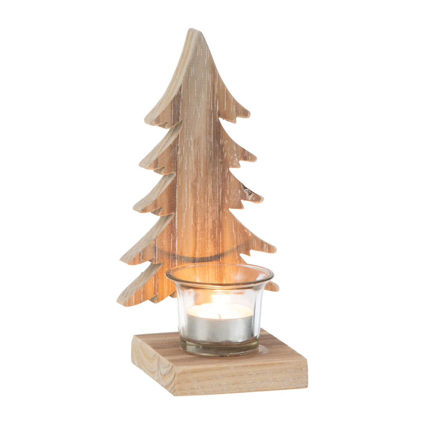 J-Line photophore Sapin De Noël - bois - brun