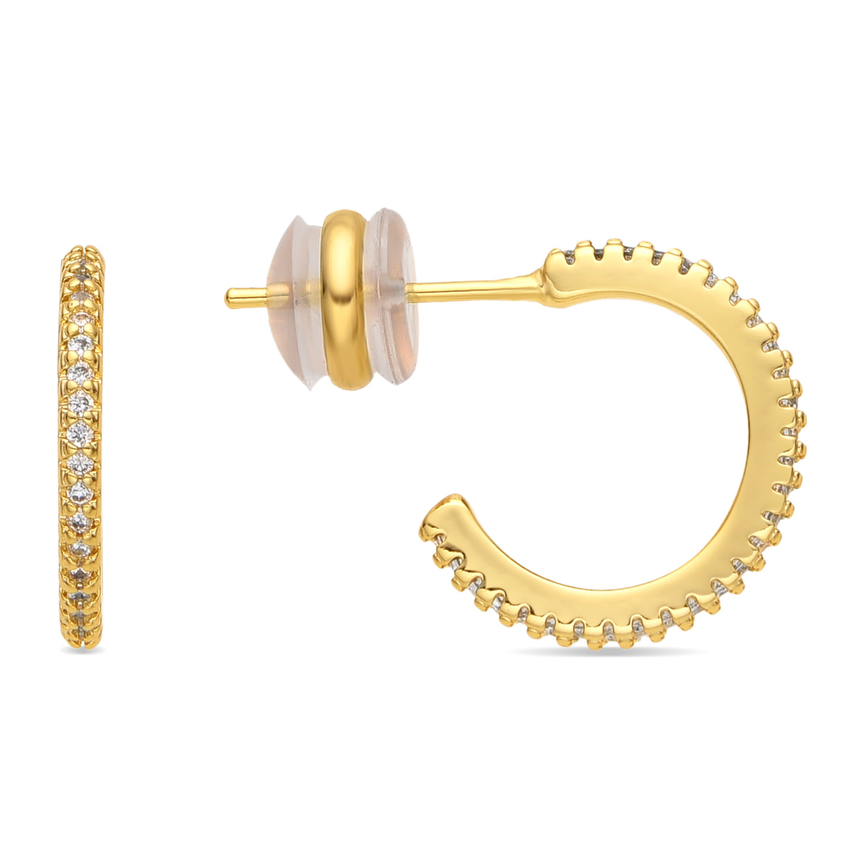 Pendientes acabado oro amarillo de 18k y Circonita Brillante
