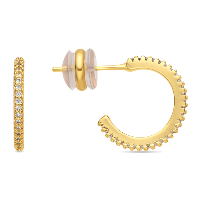 Pendientes acabado oro amarillo de 18k y Circonita Brillante