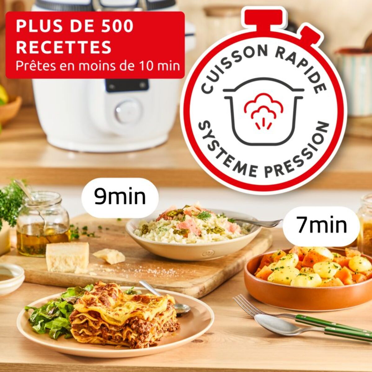 Cookeo MOULINEX Multicuiseur Airfryer Cookeo Infinity sans pale Blanc CE9721F0 16 modes de cuisson, 6,5 L