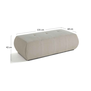 Onyx - pouf d'appoint - en velours côtelé - Jaune