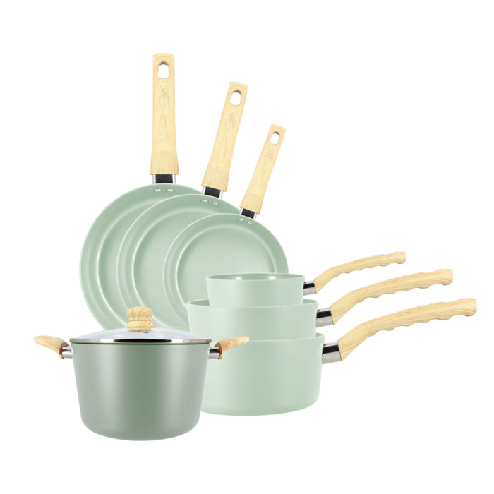 SET 7 PIÈCES COLORAMA CELADON EN ALUMINIUM