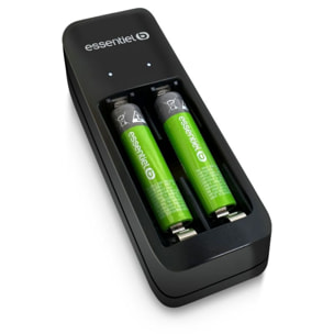 Chargeur de piles ESSENTIELB + LR03 AAA x2 700Nimh