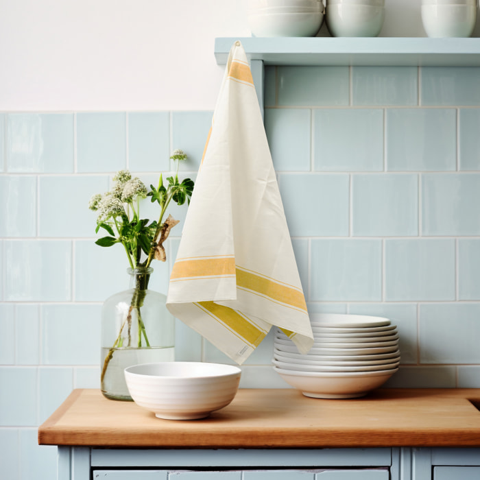 SET 6 STROFINACCI GRECALE 57X90 CM DIS. SPIGA COLORE GIALLO