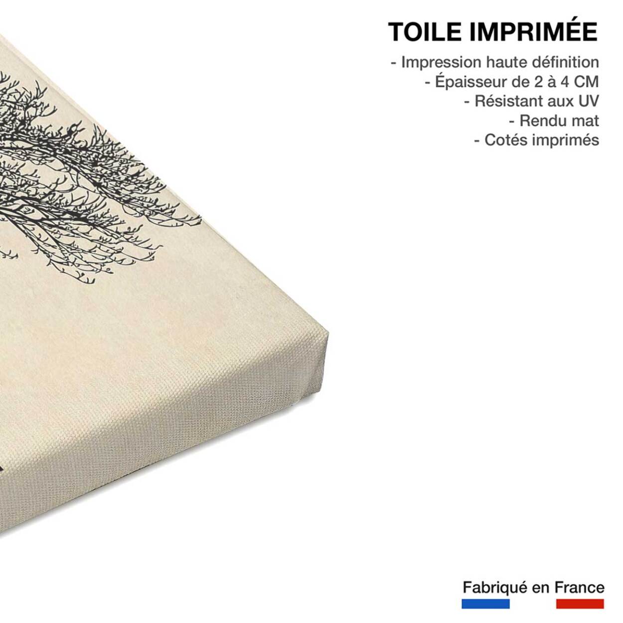 Tableau dessin arbre et sérénité Toile imprimée