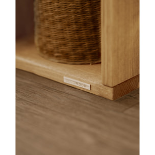 Estanteria de madera maciza en tono roble medio Alto: 38 Largo: 40 Ancho: 20