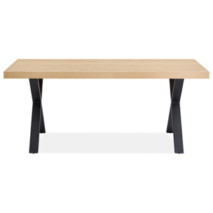 Elsa - table à manger - bois et noir - 6 personnes - Bois / Noir