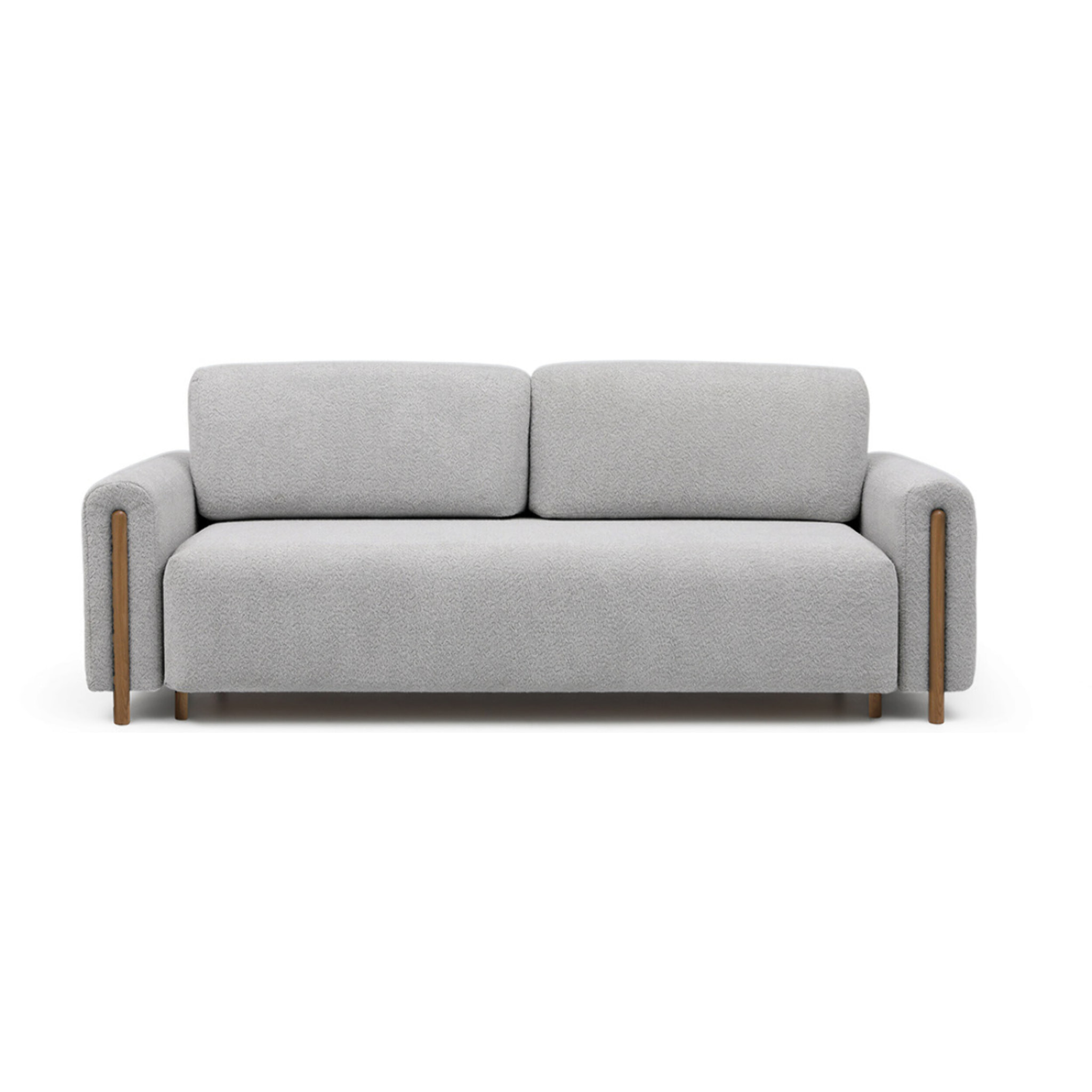Glendale - canapé droit 3 places - convertible avec coffre - en tissu bouclette - Gris