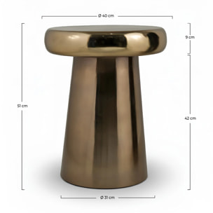 Table d'appoint ronde en métal doré D40 cm - Anouk