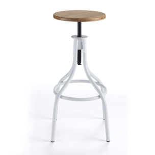 Tomasucci Tabouret PAJO réglable par vis blanc