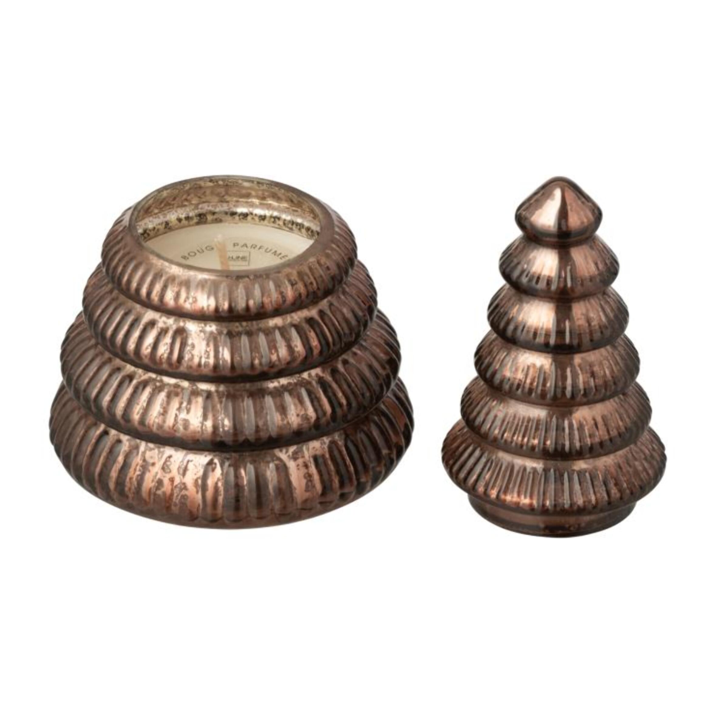 J-Line bougie parfumée Arbre Cotelé - verre - marron - small