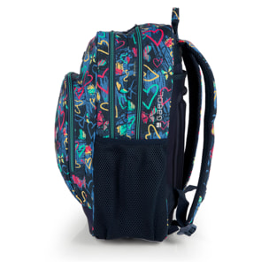 Mochila adaptable a carro Gabol TIZAS con corazones y resistente al agua