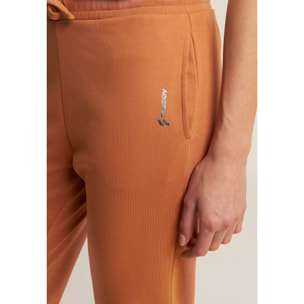 Jogger regular fit in french terry con logo laterale