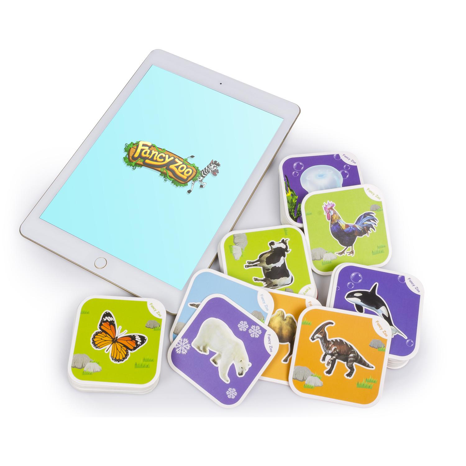 Fancy Zoo. Cartas educativas de animales de realidad aumentada. Observa y aprende con animales en 3D. Aplicación para Android e iOS.