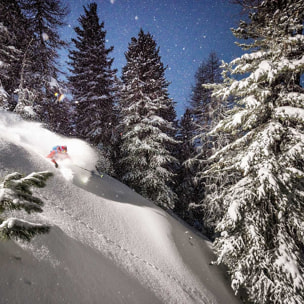 Tableau freeride ski session Toile imprimée