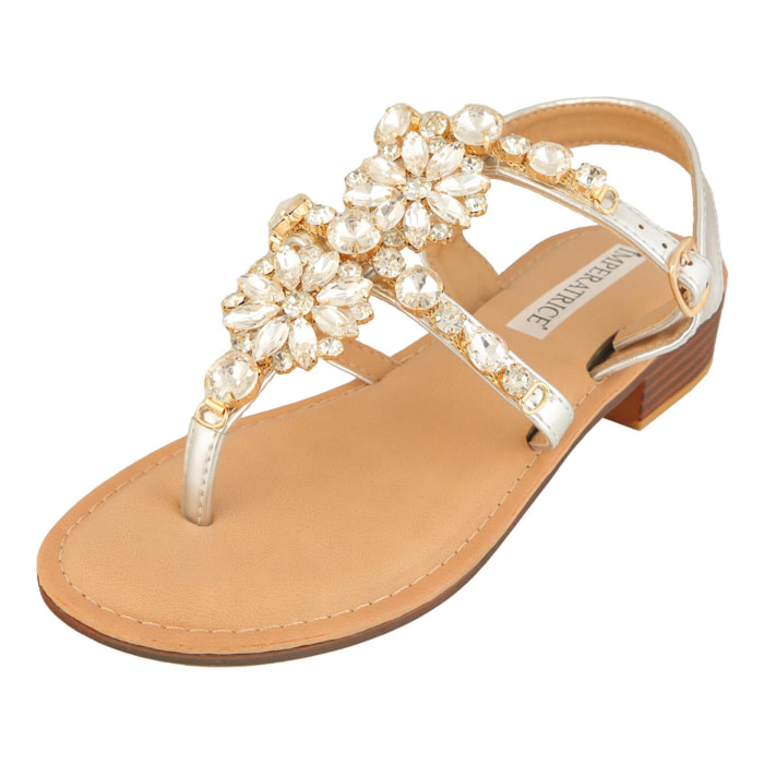 Sandali infradito con dettagli gioiello