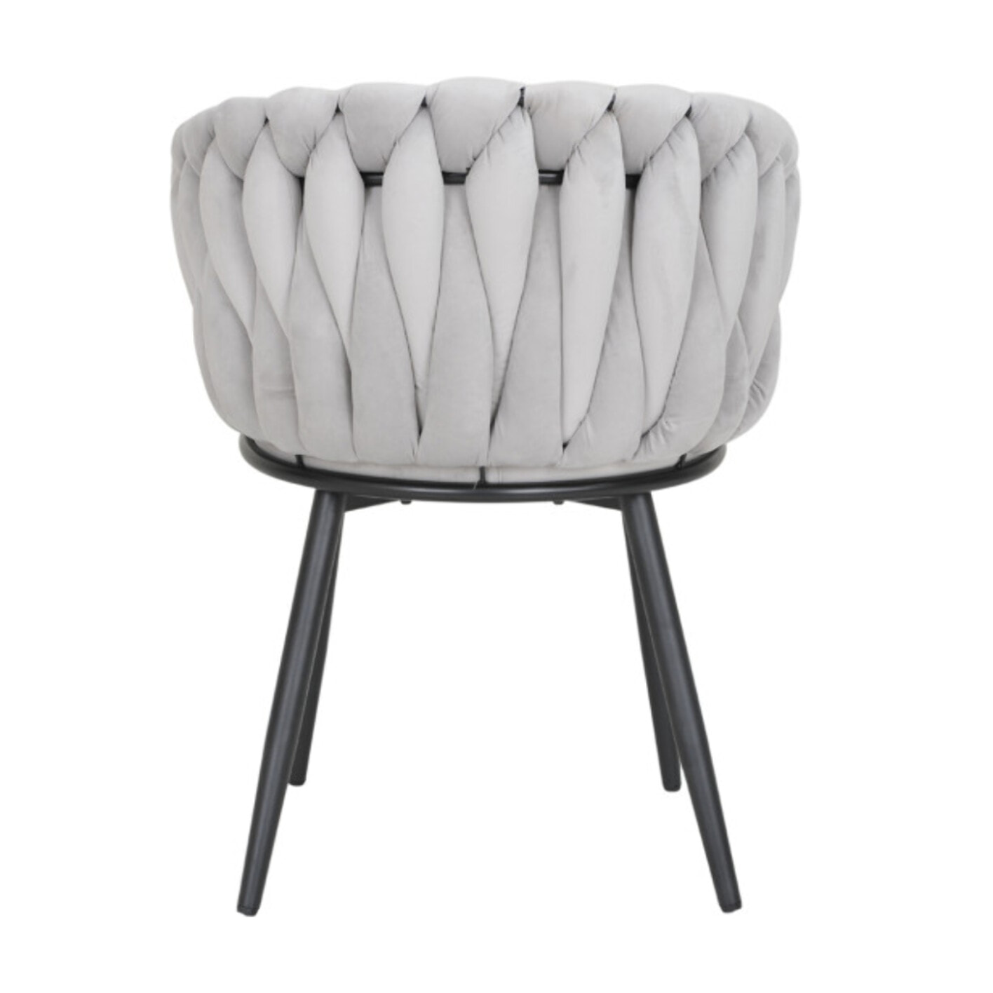 Chaise en velours tressé avec accoudoirs et pieds en métal - MELODIE 2