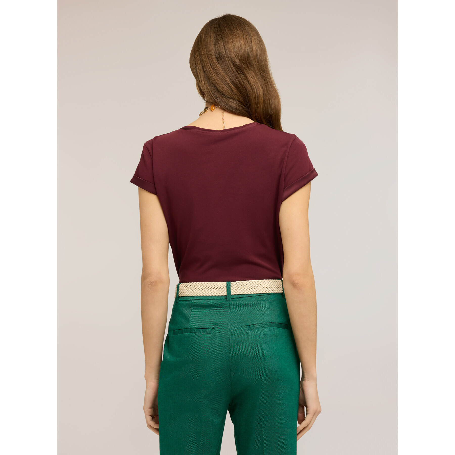 Motivi - Camiseta bimatérica - Burgundy