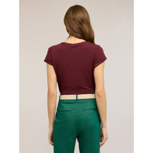 Motivi - Camiseta bimatérica - Burgundy