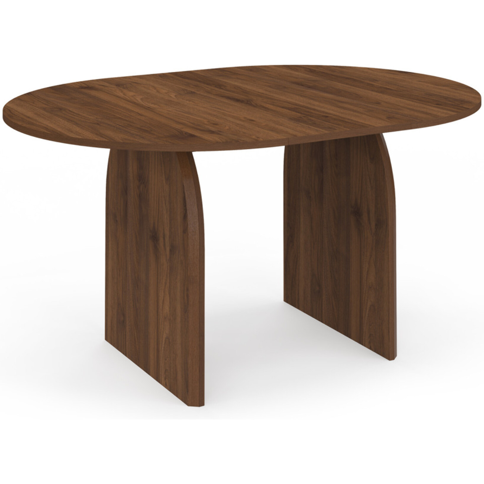Table à manger ronde extensible Japandi effet noyer Ø110-150cm