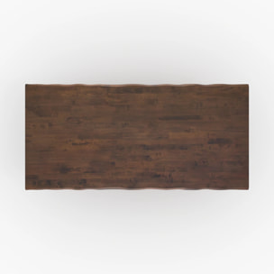 Table rectangulaire en bois d'hévéa massif foncé 8 personnes - Robin