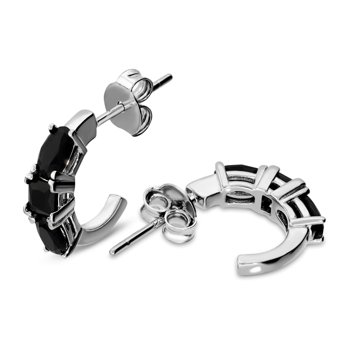 Orecchini in Argento 925 con Spinelli Neri