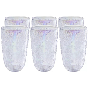 Verres à eau Ice Flowers violets set de 6 Kare Design