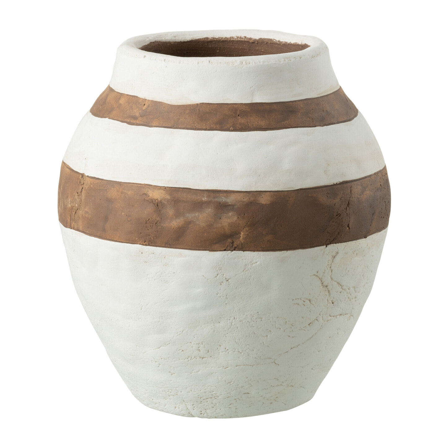 J-Line vase Kenia - céramique - blanc/marron - small