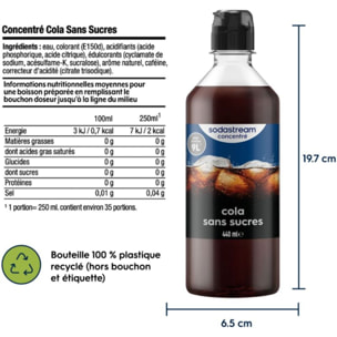 Concentré SODASTREAM COLA SANS SUCRES 440ml