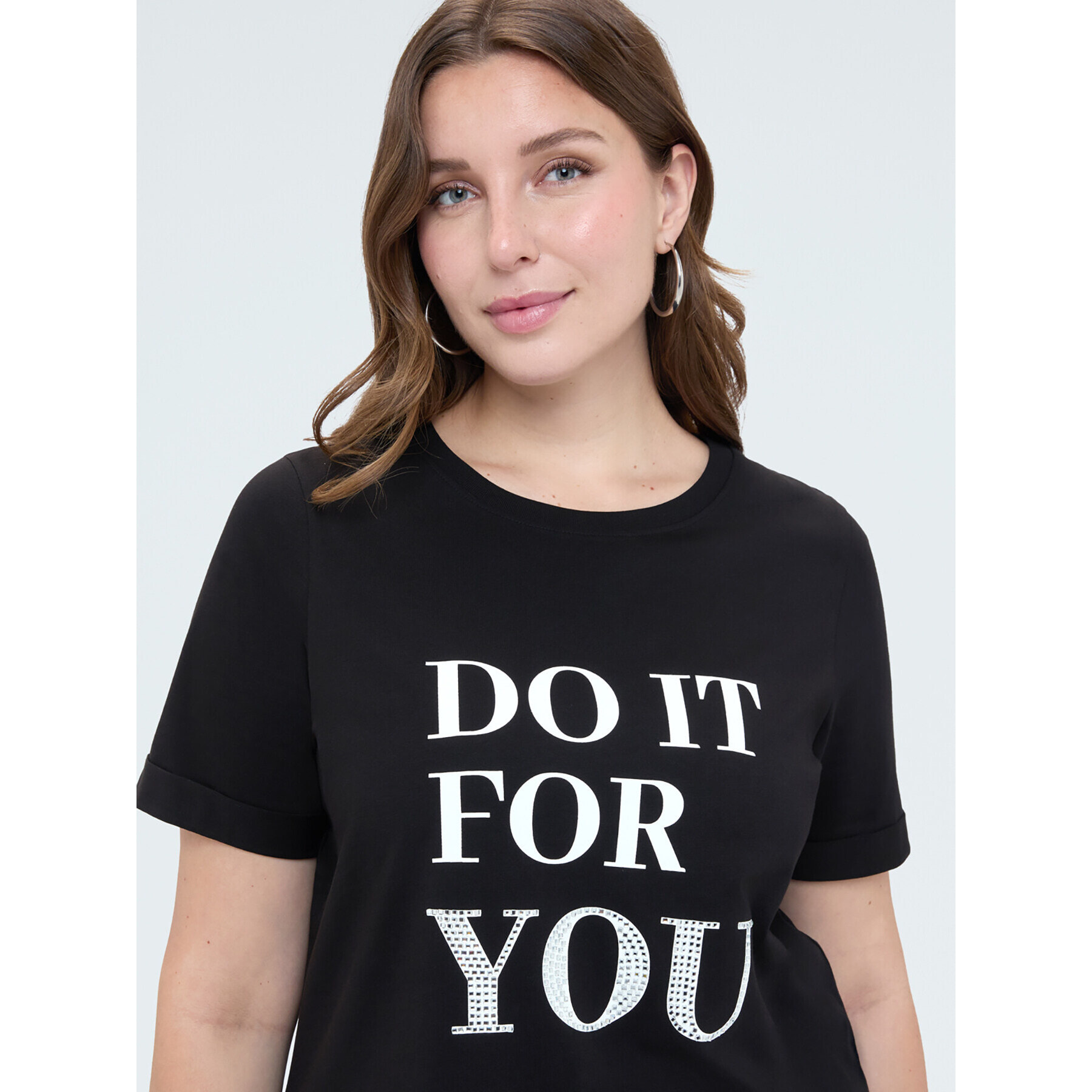 Fiorella Rubino - T-shirt in cotone con scritta motivazionale - Nero