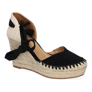 Sandalia de Mujer con Cuña de Yute, Comodas y Elegantes, Diseño Moderno con Cintas