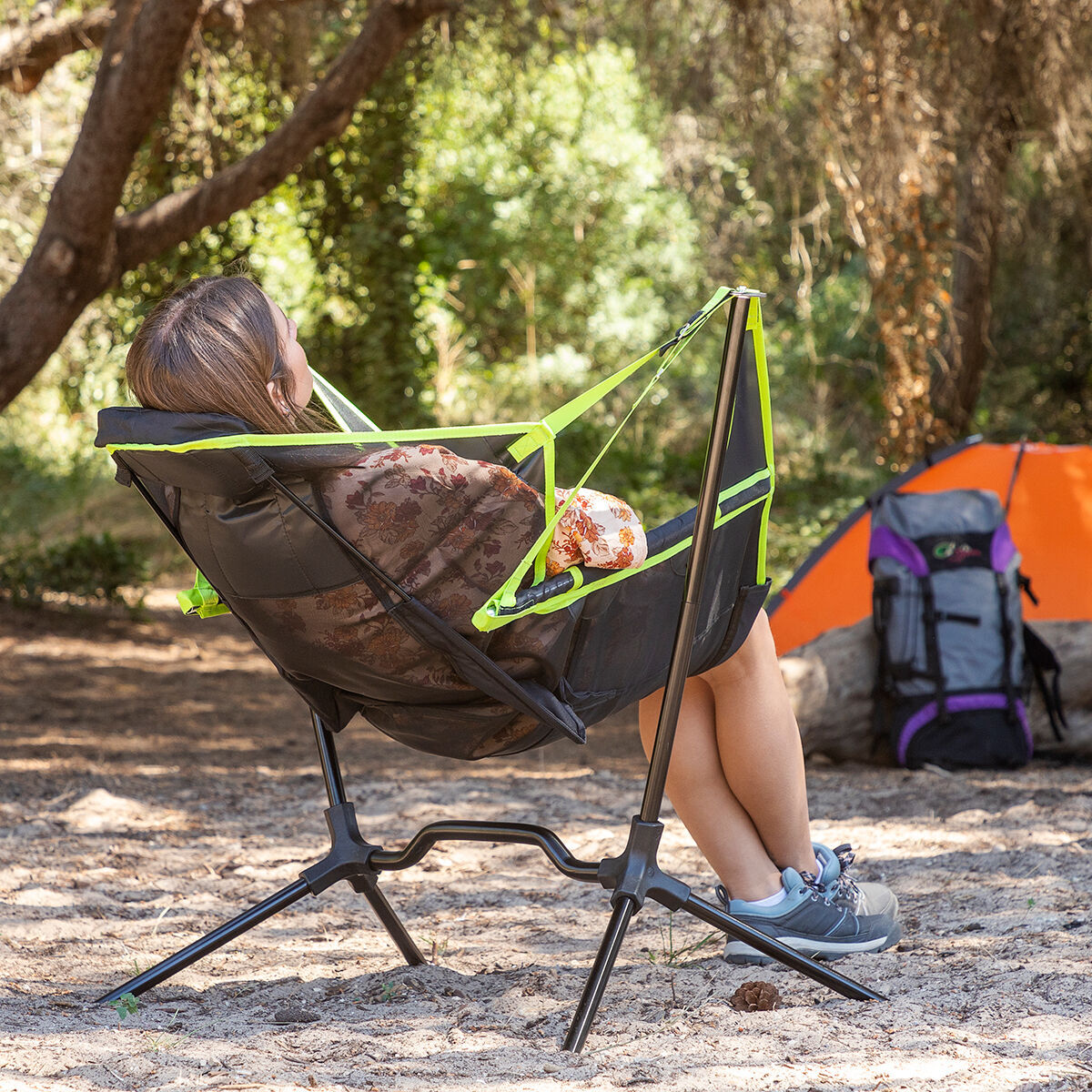 Silla Plegable de Camping con Balanceo Kamprock InnovaGoods