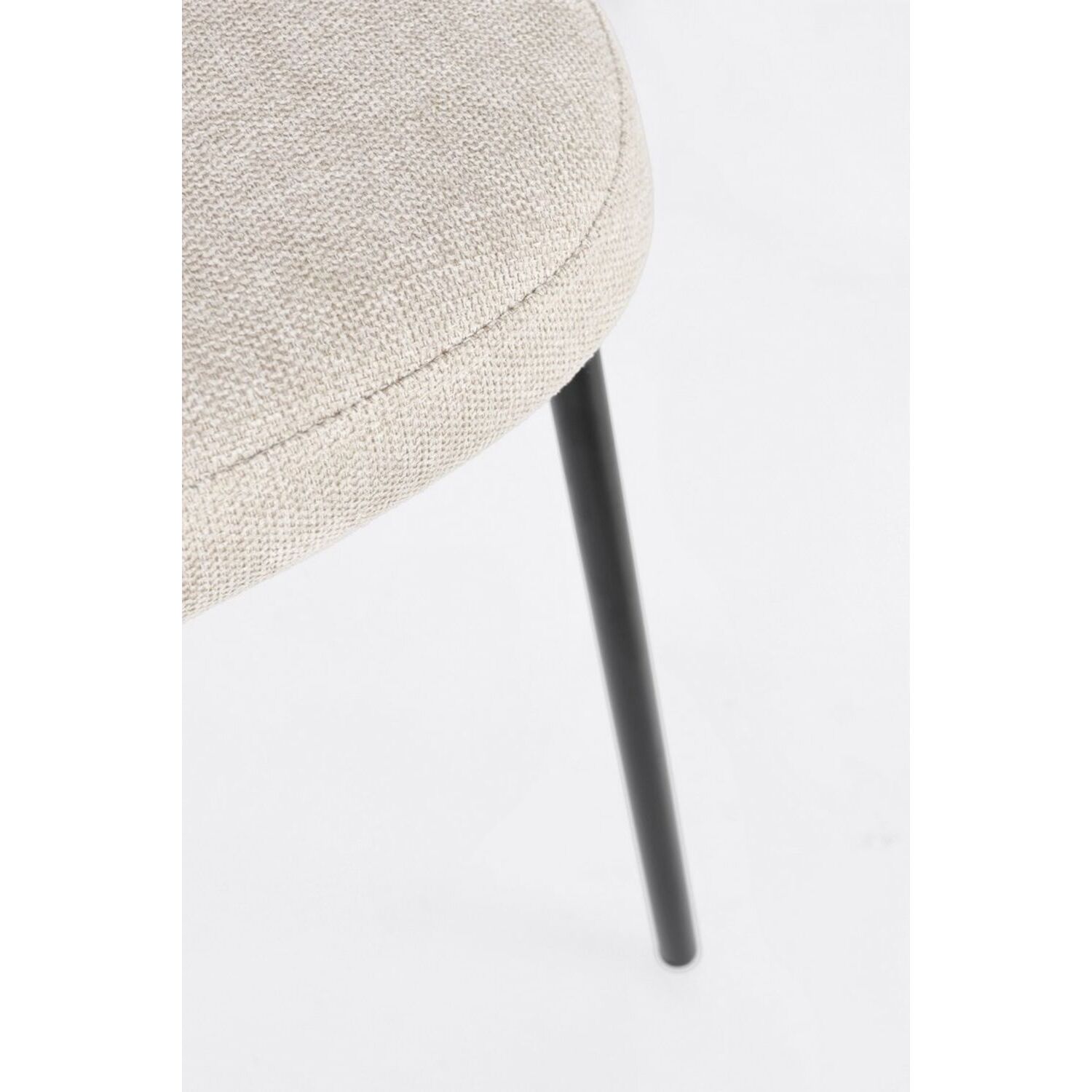 Set di sedie WENDY in tessuto beige e gambe acciaio nere