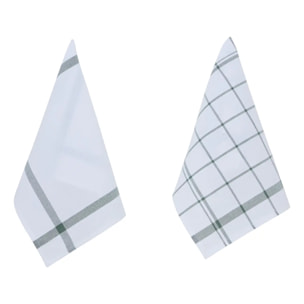 Torchons Tropical 45x70cm vert 2 pièces