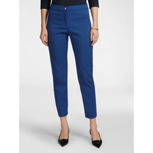Elena Mirò - Pantaloni dritti in tessuto jacquard - Bluette