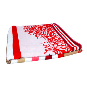 Telo Mare Spugna Jacquard Spiaggia Disegno Queensland